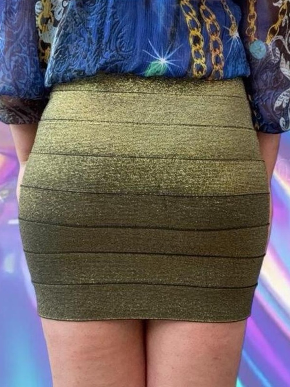 vtg y2k mini bandage skirt - forever21, sz md - Picture 3 of 6